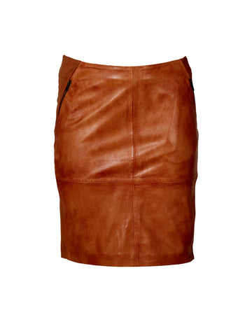 ZOEY ALONDRA LEATHER SKIRT Röcke 233 Cognac