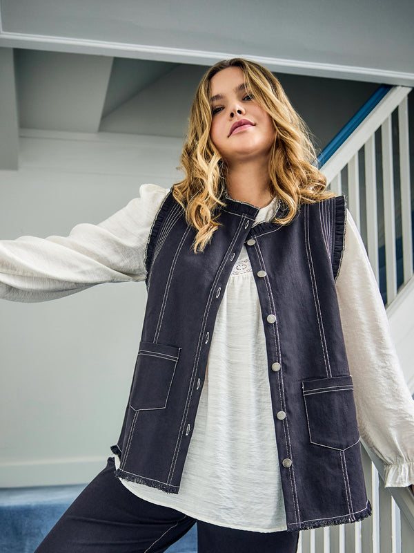 ZOEY AMY VEST Vest Schwarz