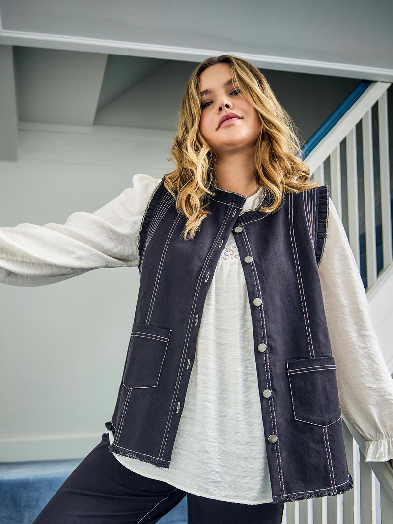 ZOEY AMY VEST Vest Schwarz