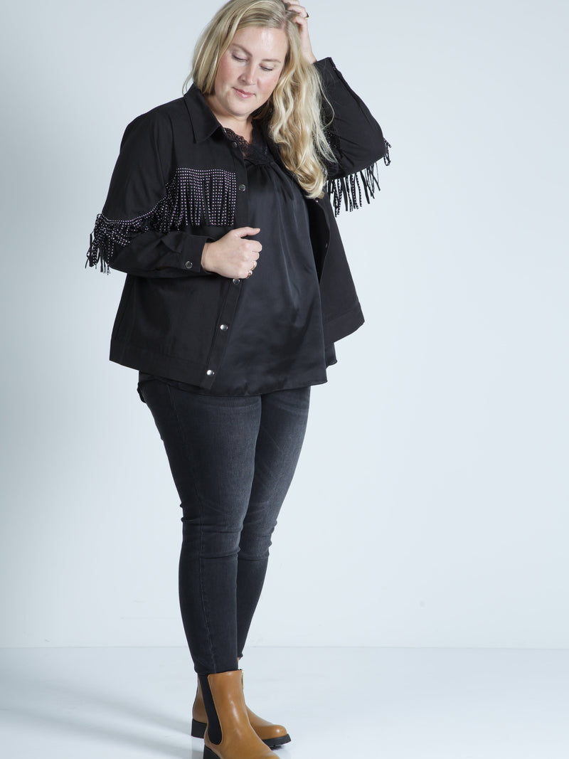 ZOEY ASLY TOP Tops & T-shirts Schwarz