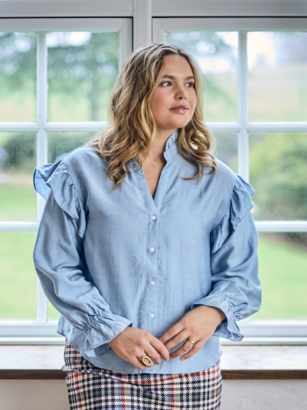 ZOEY CARLA BLOUSE Blusen 304 Sky Blue