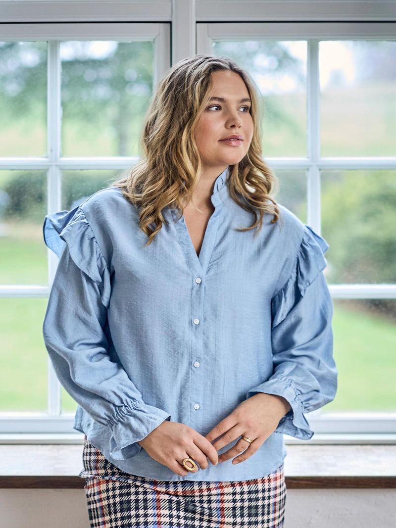 ZOEY CARLA BLOUSE Blusen 304 Sky Blue