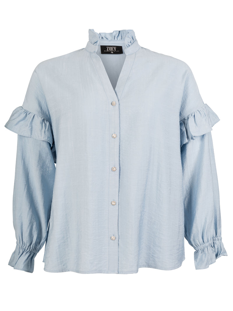 ZOEY CARLA BLOUSE Blusen 304 Sky Blue