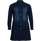 FIA LONG JACKET - Denim blue