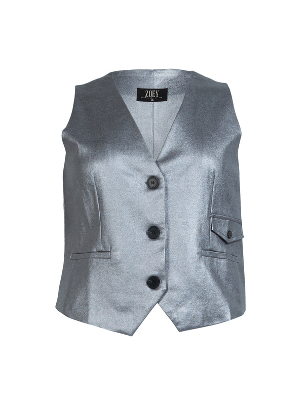 ZOEY FRANCES WESTE Waistcoat 007 Silver grey