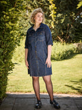 IVY SHIRT DRESS - Dark Denim