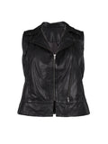 JANIE LEATHER VEST - Schwarz