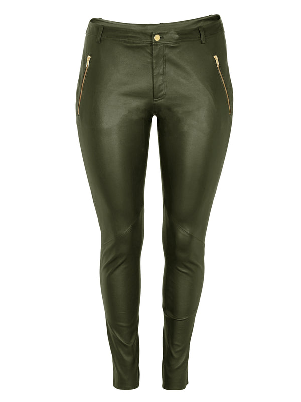 ZOEY LUCILLE LEATHER PANTS Hosen 316 Olive