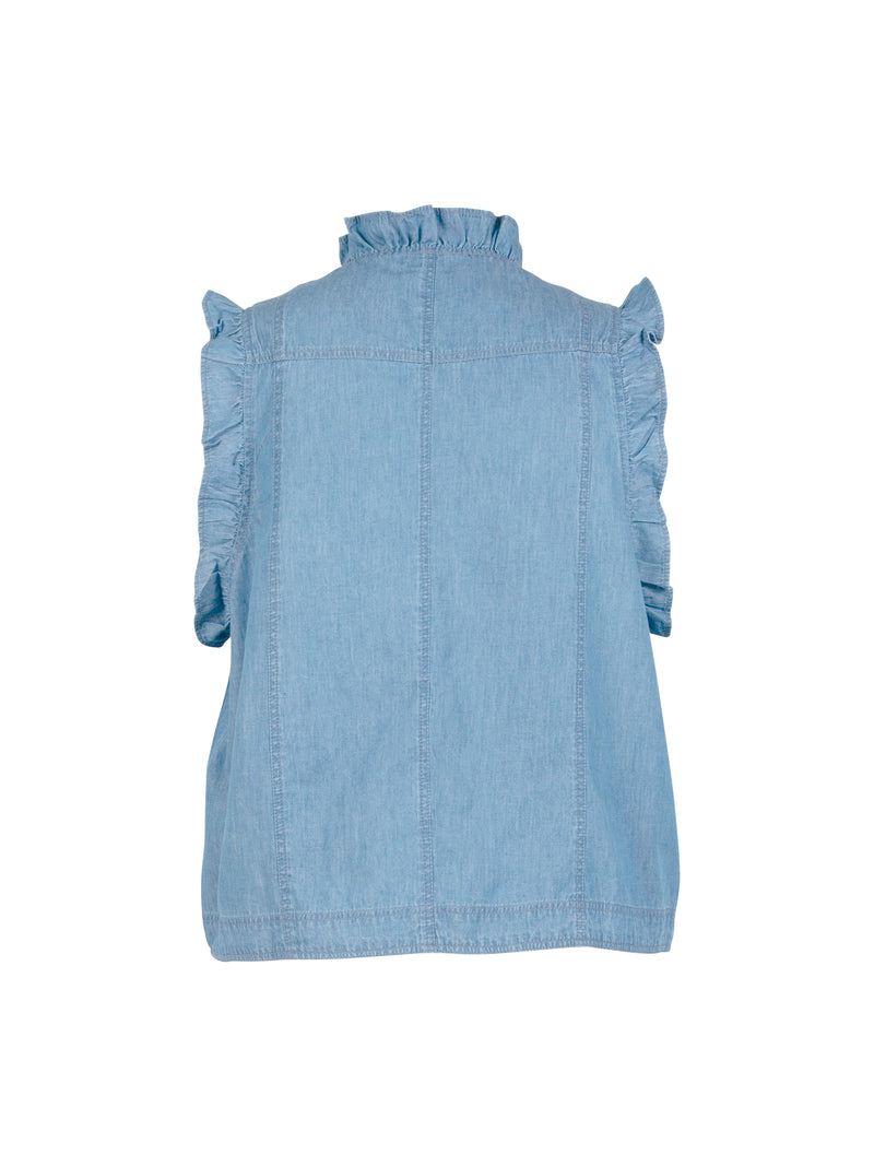 ZOEY LYNN TOP Tops & T-shirts 473 Soft Denim Blue