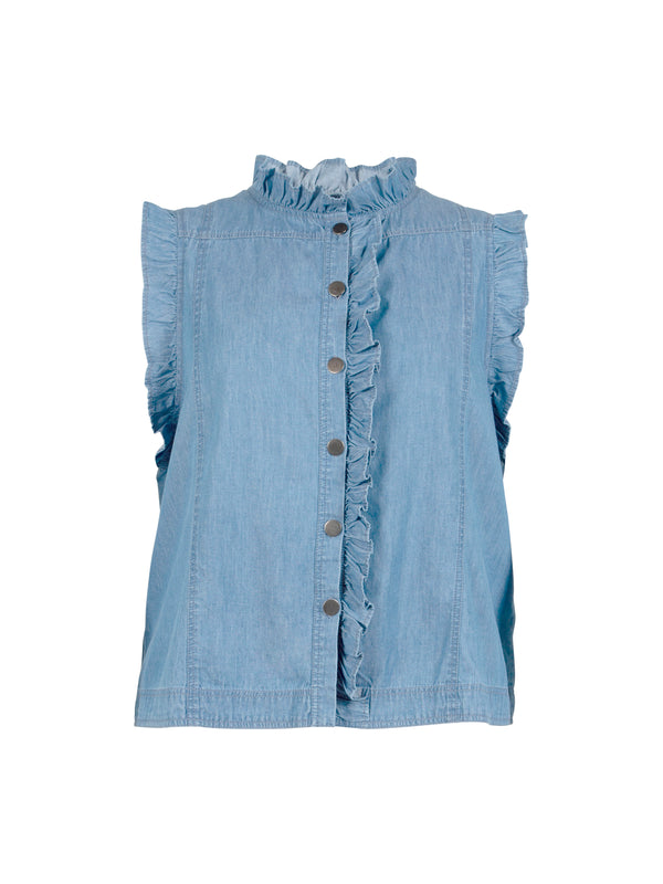 ZOEY LYNN TOP Tops & T-shirts 473 Soft Denim Blue