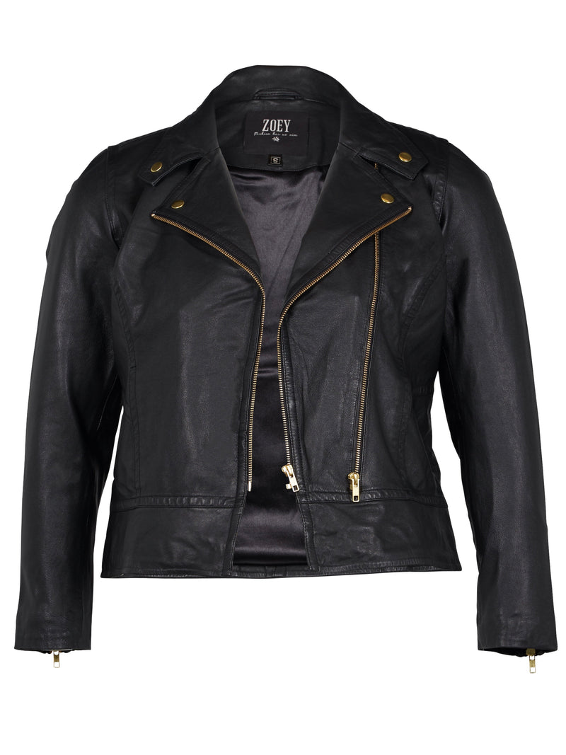 ZOEY MOLLY LEDERJACKE Leather Jacket Schwarz