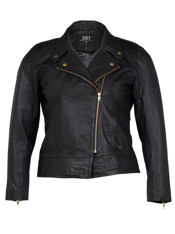 ZOEY MOLLY LEDERJACKE Leather Jacket Schwarz