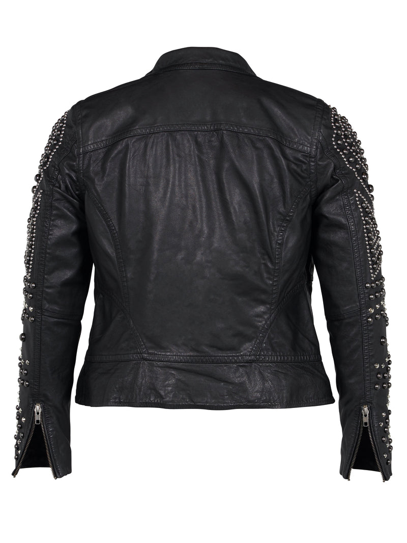 ZOEY MOLLY LEDERJACKE MIT NIETEN Leather Jacket Schwarz