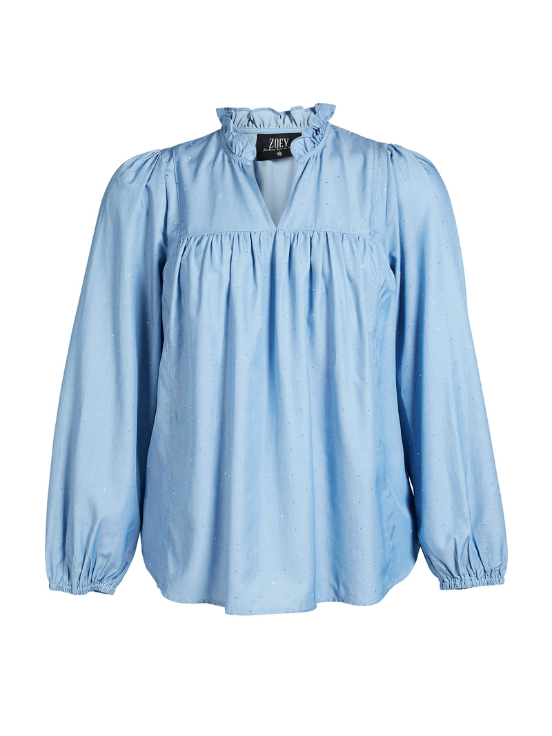 ZOEY TIA BLOUSE Blusen 304 Sky Blue