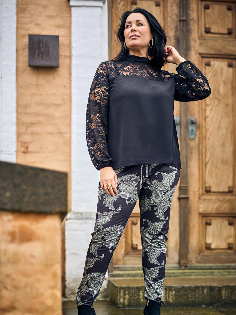 ZOEY VEDA PANTS Hosen 399 Dark bottle green mix