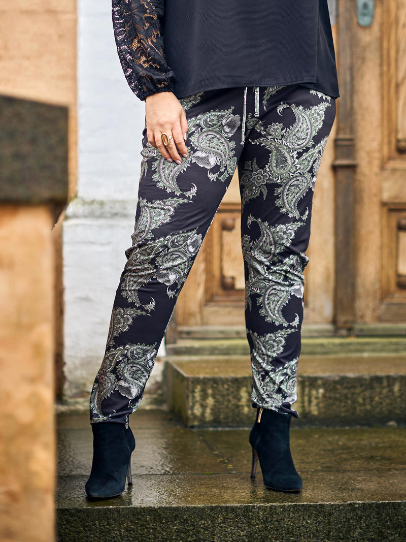 ZOEY VEDA PANTS Hosen 399 Dark bottle green mix