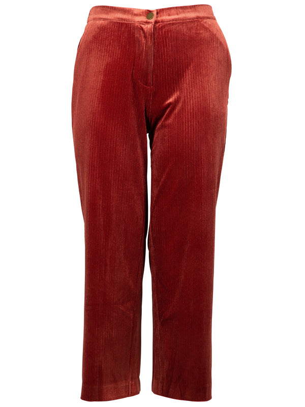 ZOEY VELVET PANTS Hosen 648 Terracotta Red