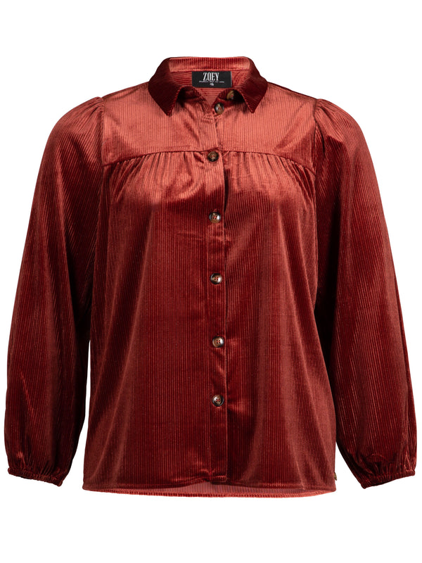 ZOEY VELVET SHIRT Hemden 648 Terracotta Red